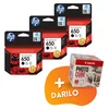 HP - Komplet kartuš HP CZ101AE nr.650 (črna), original, 3 kosi + DARILO GRATIS