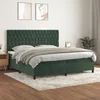 Krevet s oprugama i madracem tamnozeleni 200x200 cm baršunasti