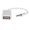 Adapter USB na AUX 17cm A017 beli
