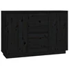 Komoda crna 111 x 34 x 75 cm od masivne borovine