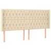 Vidaxl Vzglavje z ušesi krem 203x16x118/128 cm blago