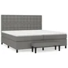 Vidaxl Box spring postelja z vzmetnico temno siva 200x200 cm blago