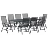 vidaXL VidaXL 9-delni set pohištva v hodniku, antracitno jeklo, VidaXL raztegljiva vrtna miza, antracit (140-210)x90x73 cm, jeklo, (22116248)