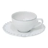 Bela keramična skodelica s krožnikom Costa Nova Pearl, prostornina 70 ml