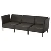 VITTSKÄR Modularna sofa trosed, rukohvati napolju/plastični ratan tamnosiva