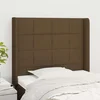 Vzglavje z ušesi temno rjavo 83x16x118/128 cm blago