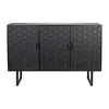 Črna nizka komoda iz masivnega bora 135x90 cm Linc – White Label