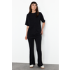 Trendyol Black 100% Cotton Oversize Pattern Spanish Leg Knitted Bottom-Top Set