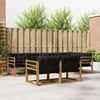 Set vanjskih sofa 7 kom. Prirodna i crna