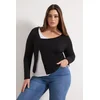Trendyol Curve Ženska bluza Tbbaw26Af00089, Crna