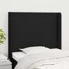 vidaXL Vzglavje z ušesi črno 103x16x118/128 cm blago