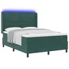 vidaXL vidaXL Box Spring Postelja z Vzmetnico in LED Temno Zeleno 200x200 cm Velur, (22049486)