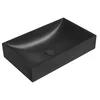 TARANT betonski umivalnik z odtokom, 58x36cm, črni granit - Črna - 58x36 cm - Sapho - 24 - Beton - Pravokotnik - 580 - 360 - 14