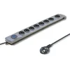Qoltec Qoltec 501680 razdelilnik z zaščito 8 vtičnic 3m, siv