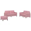 3-dijelni set sofa ružičasti baršunasti