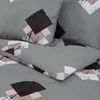 Set posteljine za poplun sivi 140 x 200 cm pamučni