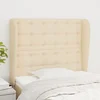 Vidaxl vidaXL Vzglavje postelje s krilci, kremno, 93x23x118/128 cm, blago