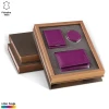 Princ Leather Ženski poklon set, Futrola za kartice novčanik i ogledalce, Ljubičasti