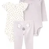 Carters komplet 3/1 (2 x bodi, d.deo), devojčice