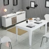 Hanah Home Set trpezarijski sto i komoda Milan 527, 2 komada, Beli