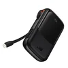 Powerbank 10000mAh USB USB-C iPhone Lightning + USB-C kabel - črn