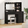 Toaletni stol Crna 78.5 x 41 x 135 cm Konstruirano drvo