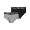 Mens Pumas Briefs 2 pack, Gray, Size 4, Clothing