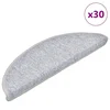 shumee vidaXL Podloge za stopnice 30 kosov svetlo siva 56x17x3 cm