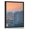 Plakat pogled na sončni zahod v Bangkoku - 30x45 silver