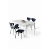 HANAH HOME Rasklopivi trpezarijski sto i stolice (5 delova) Exve White Anthracite