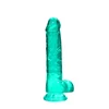 Realrock Crystal Clear dildo s priseskom in modi 21 cm zelen