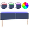 Vidaxl LED posteljno vzglavje modro 200x5x78/88 cm blago