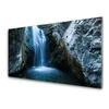 tulup.si Slika na akrilnem steklu Slap narava 140x70 cm 4 obešalnika
