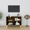 TV ormarić s masivnim nogama 69,5x30x50 cm dimljena boja hrasta