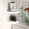 Plutajuće kutne police 2 kom. visoki sjaj bijele 25x25x3,8 cm MDF