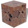 Vidaxl Stolček rjav 40x40x45 cm iz trdne tikovine