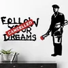 Wallity Zidna dekoracija Banksy Metal 06, 64x42 46x87 cm, Crno-belo-crvena