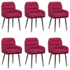 vidaXL vidaXL Jedilni stoli 6 pcs Žamet Vinorodna rdeča 59 x 59,5 x 90 cm, (5000296846)