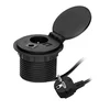 Pohištvena vtičnica ?8cm vgrajena v mizno ploščo z induktivnim polnilnikom, USB polnilec z 2 vti