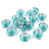 Plastične kroglice z veliko luknjo 14,5x9 mm - turkizna (5 kosov)