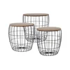 SET od 3 konferencijska stočića BRISO, prečnici 31/38/42,5 cm, braon/crna