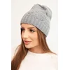 Kesi Womens winter hat made of wool with a geometric pattern K479 gray