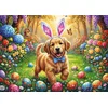 Trefl - Puzzle Premium Plus Spring Bloom: Velikonočni psiček - 500 kosov