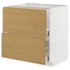 METOD / MAXIMERA Pod.element, 2fronta/2vis.fioke, bela/Voxtorp im. hrastovine, 80x60 cm
