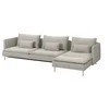 SÖDERHAMN Sofa ležaj 4-sed, s lenjivcem/Viarp bež/smeđa