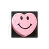 Drvena perla srce+smajli 20 mm roze