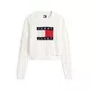 Tommy Jeans Pulover Intarsia Flag Badge DW0DW22317 Kremna Regular Fit