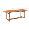 Vrtni blagovaonski stol 220 x 90 x 75 cm masivno bagremovo drvo
