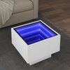 Bočni stolić LED bijeli 40 x 40 x 30 cm od konstruiranog drva