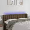 Vidaxl vidaXL Vzglavje postelje z LED diodo temno rjavo 147x16x78/88 cm blago